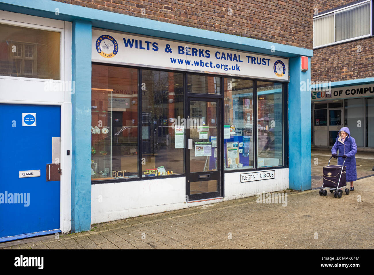The Wilts & Berks canal trust shop in Swindon shopping centre Stock Photo