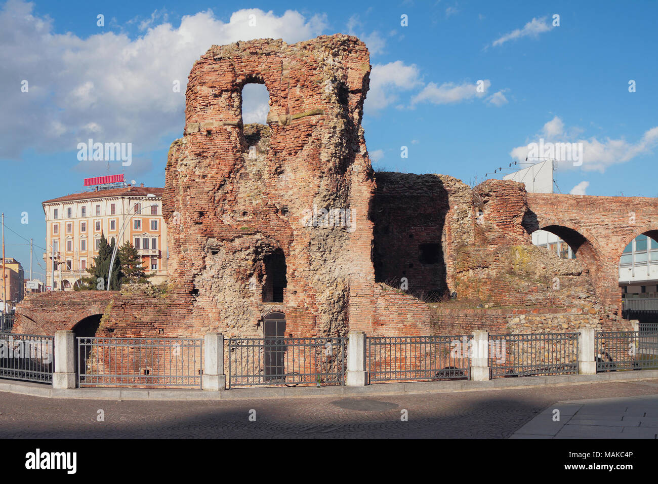 Ruins of ancient castle (Rocca Galliera). Bologna, Emilia-Romagna, Italy Stock Photo