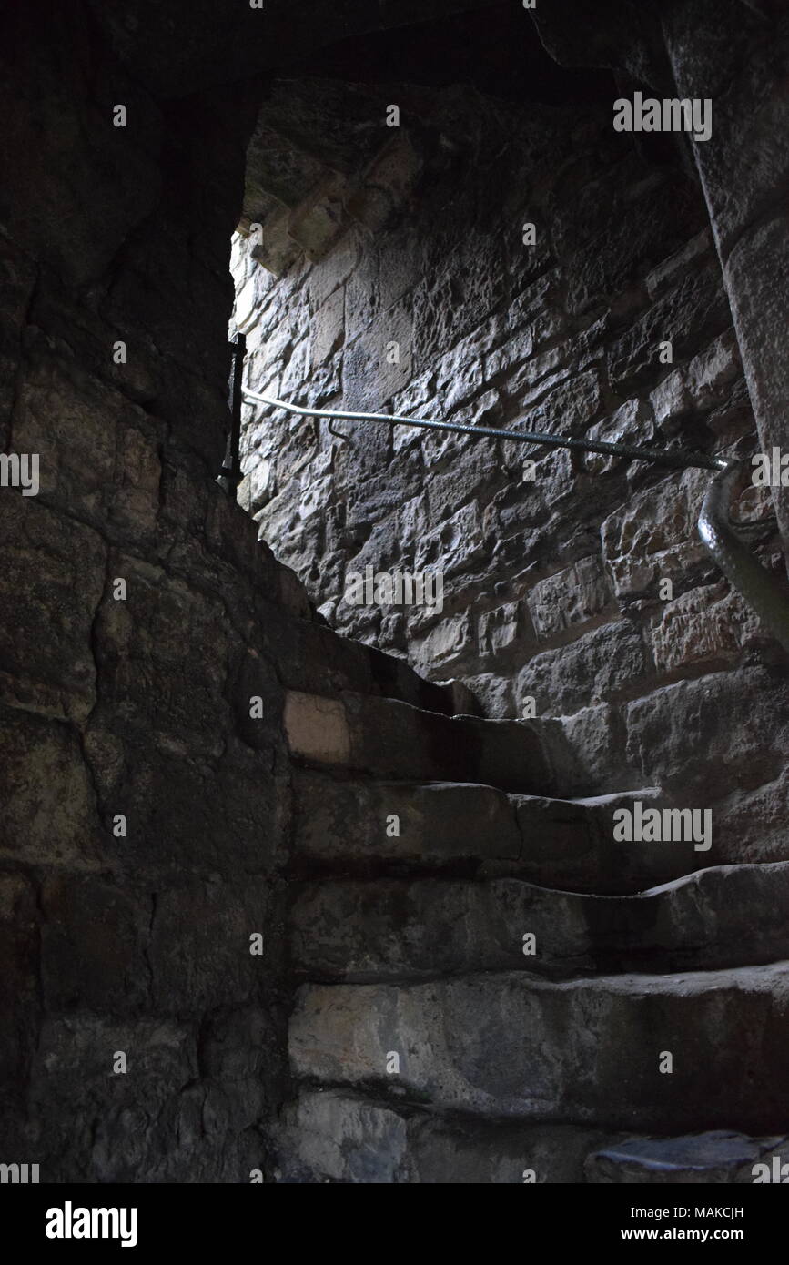 Staircase in Caernarfon Castle Stock Photo