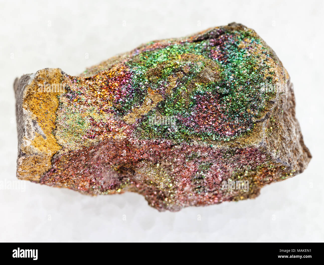 Phywe Sample Rocks macro shooting of natural mineral rock specimen - raw rainbow pyrite ...