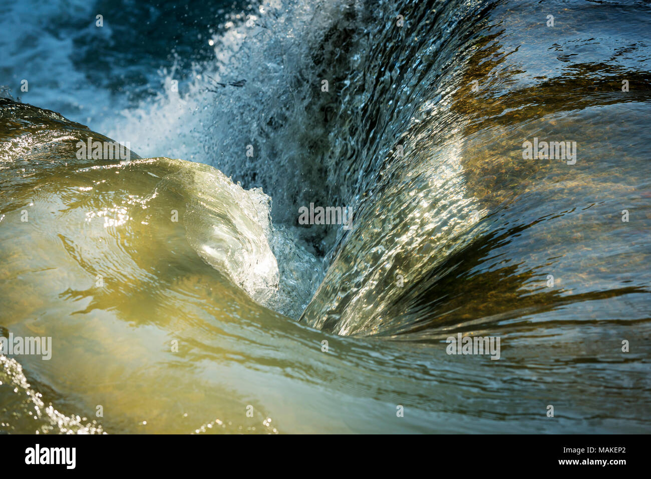 Natural waterfall whirlpool as tranquil background Stock Photo