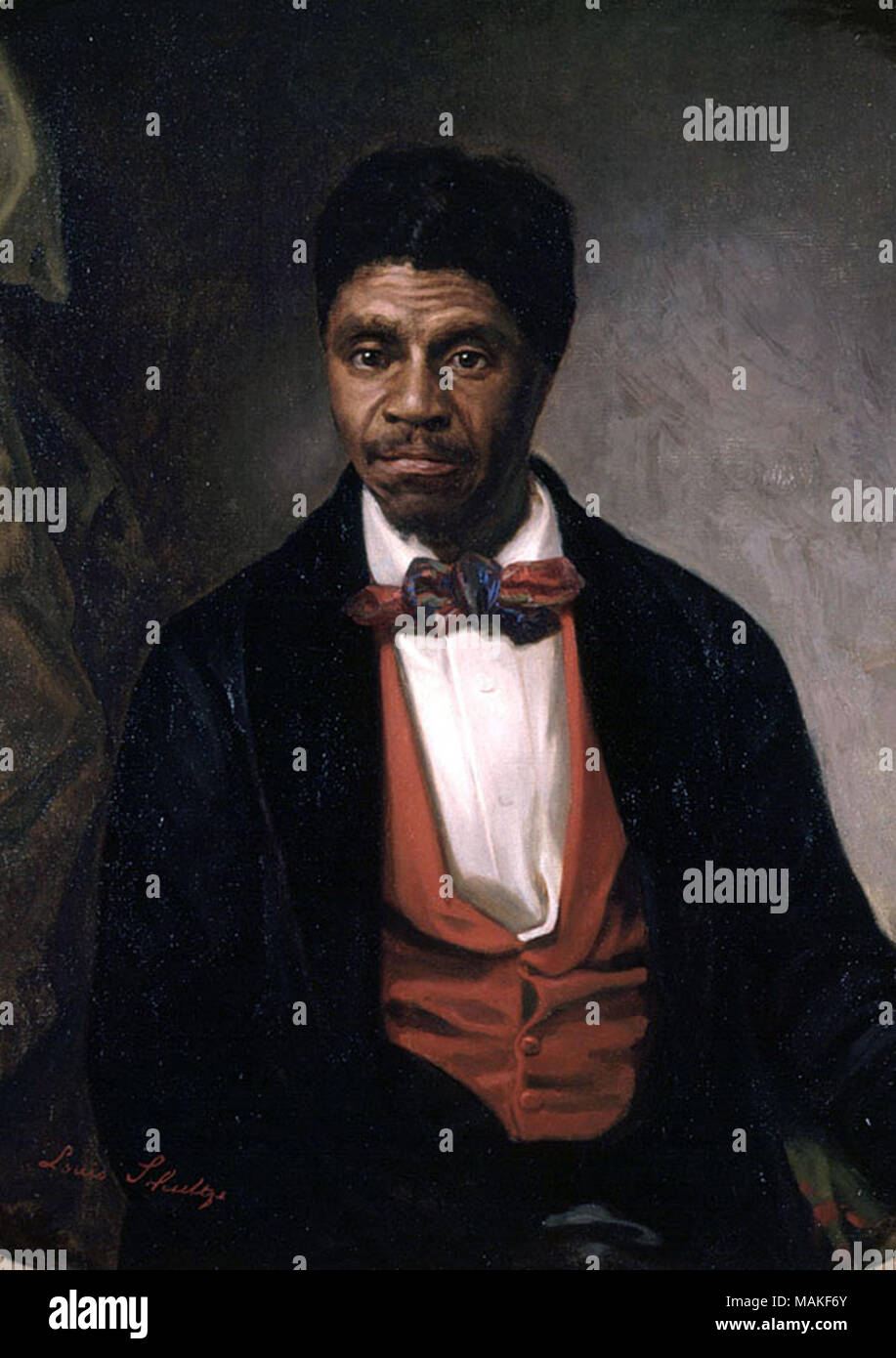 . Dred Scott (1795  ? 1858), plaintiff in the infamous Dred Scott v. Sandford (1857) case at the Supreme Court of the United States, commissioned by a 'group of Negro citizens' and presented to the Missouri Historical Society, St. Louis, in 1888.[2][3]  . 1888 Stock Photo