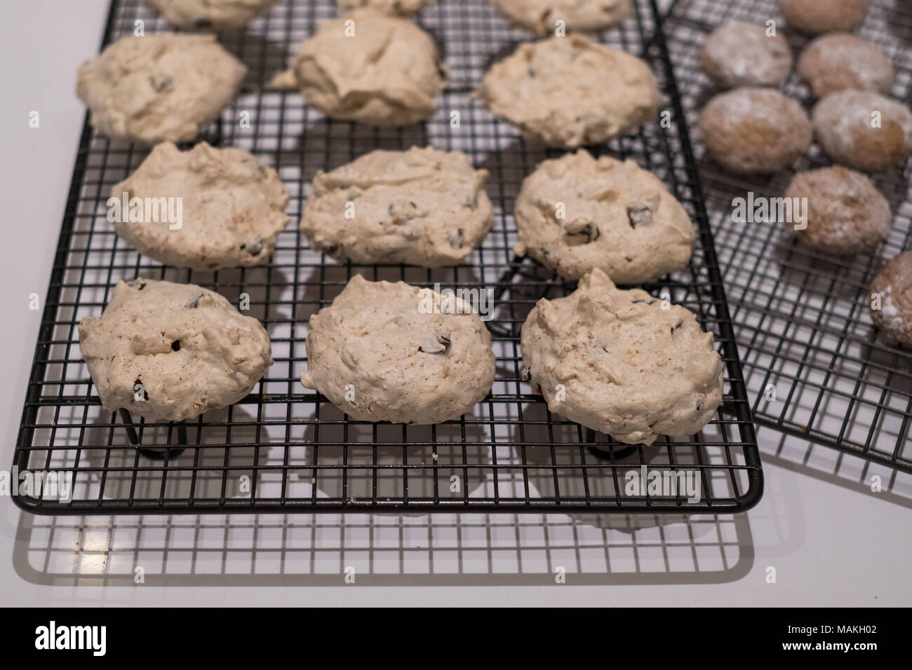 Passover (Pesach) baking coconut meringue cookies and cinnamon balls