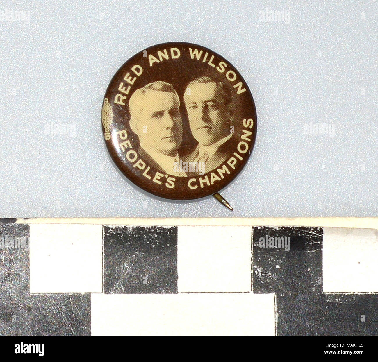 1916 Woodrow Wilson and Senator James Reed Campaign Pin. Features