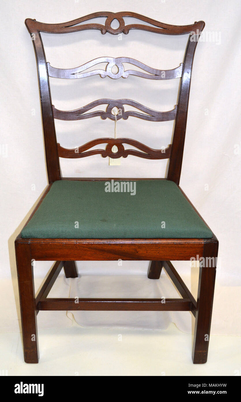Mahogany Chippendale style side chair. Title: Mahogany Chipendale Side Chair  . circa 1780. Stock Photo