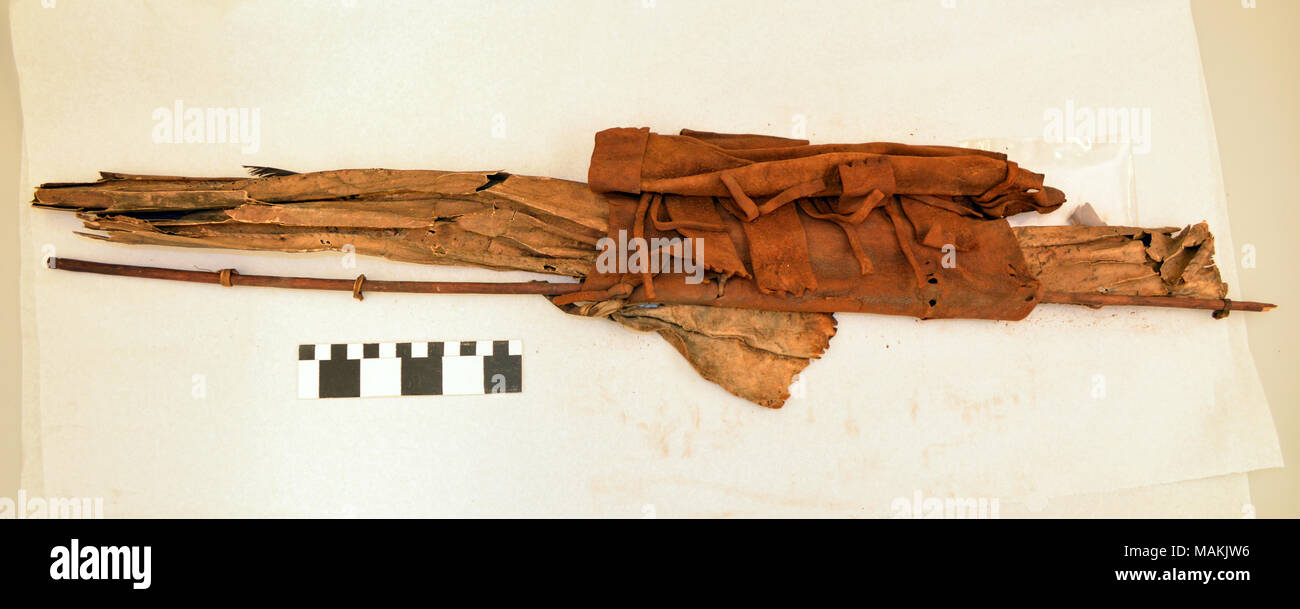 Leather and rawhide quiver. Title Leather and Hide Quiver . between