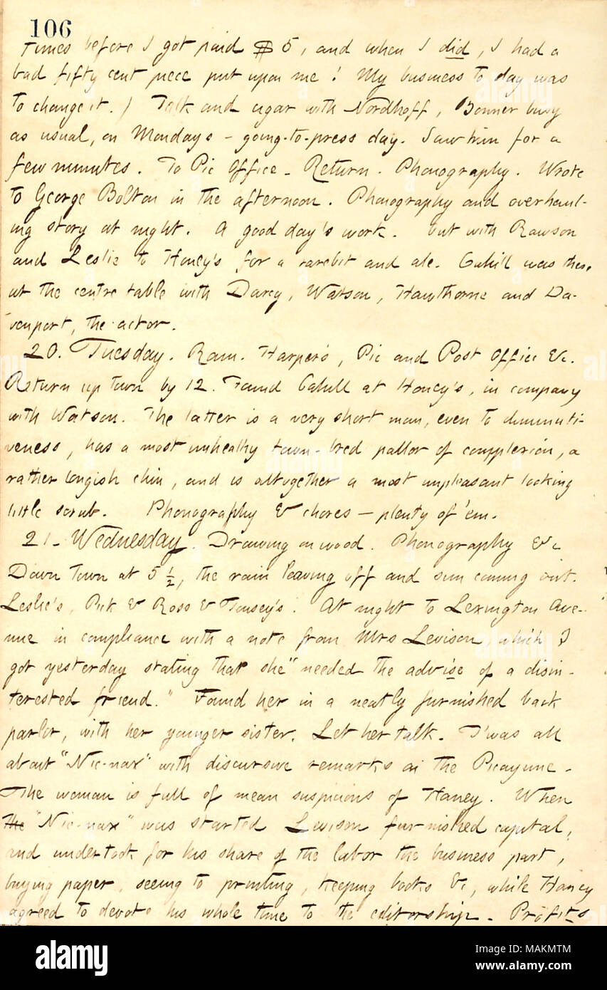 Describes Going To See Mary Levison After Her Request For His Advice About Nick Nax Transcription Times Before I Got Paid 5 And When I Did I Had A Bad Fifty Cent