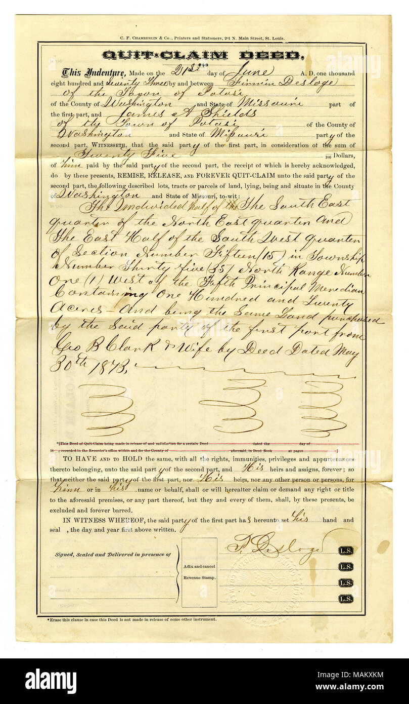 Deed of conveyance hi-res stock photography and images - Alamy