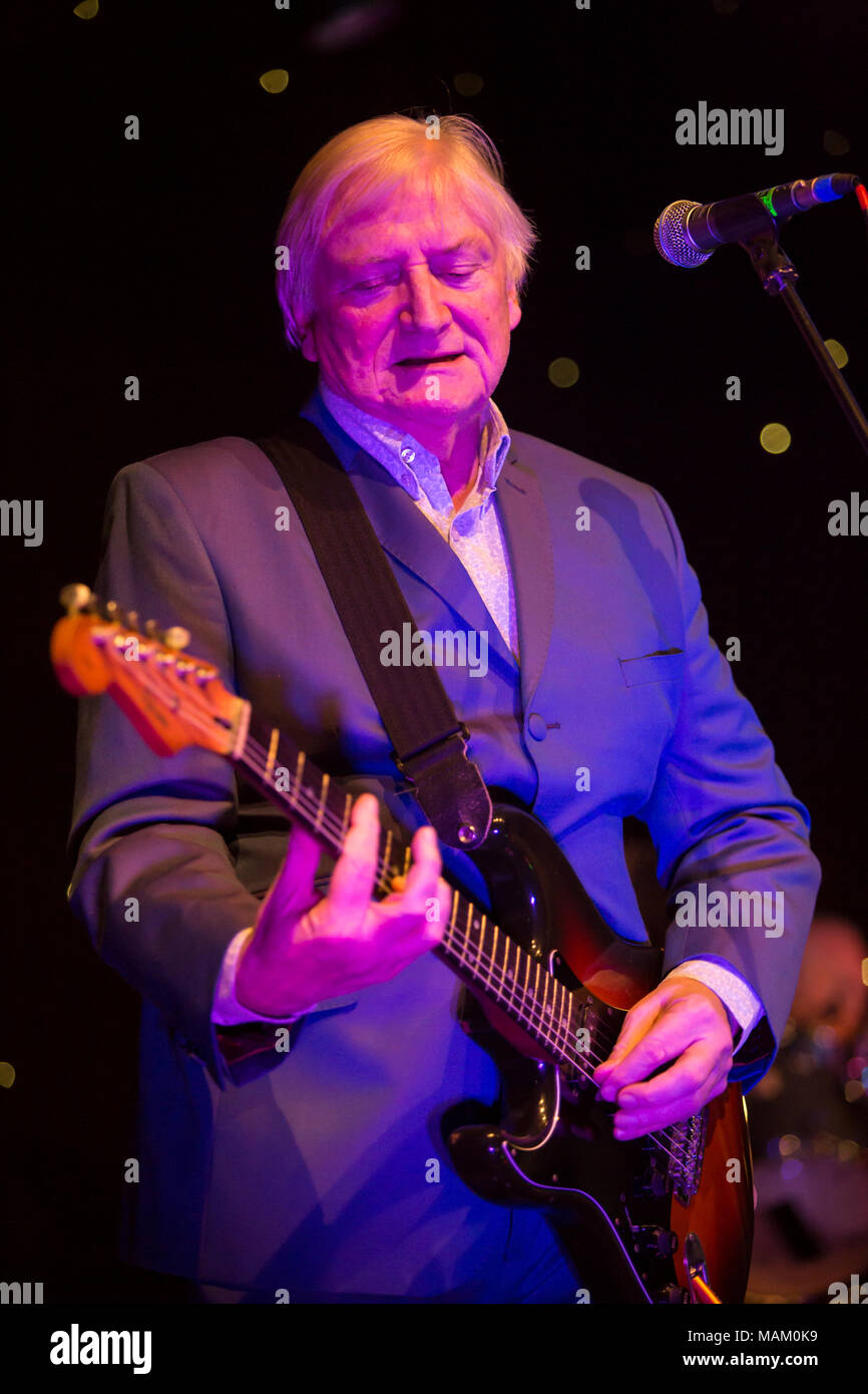 Nantwich, Cheshire, UK. 2nd April, 2018. Eddie Wheeler of Vanity Fare performs live at the Nantwich Civic Hall as part of the Oh Boy It's the non-stop Sixties show during the 22nd Nantwich Jazz, Blues and Music Festival. Credit: Simon Newbury/Alamy Live News Stock Photo