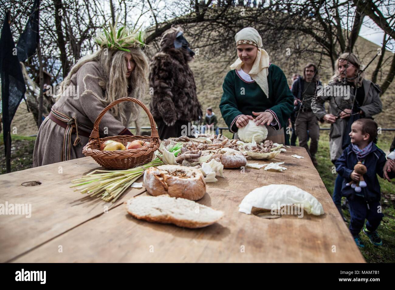 Poland Death Ritual Krakow, Poland. 3rd Apr, 2018. Pre-Christian rituals are revived for a ...