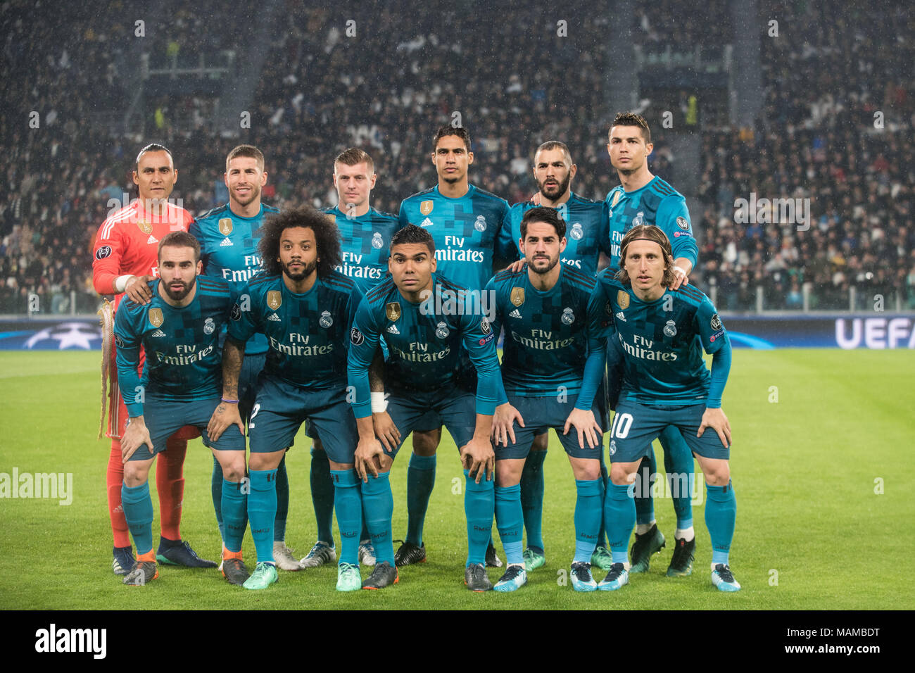 Turin Italy 3rd April 2018 Real Madrid Team During The