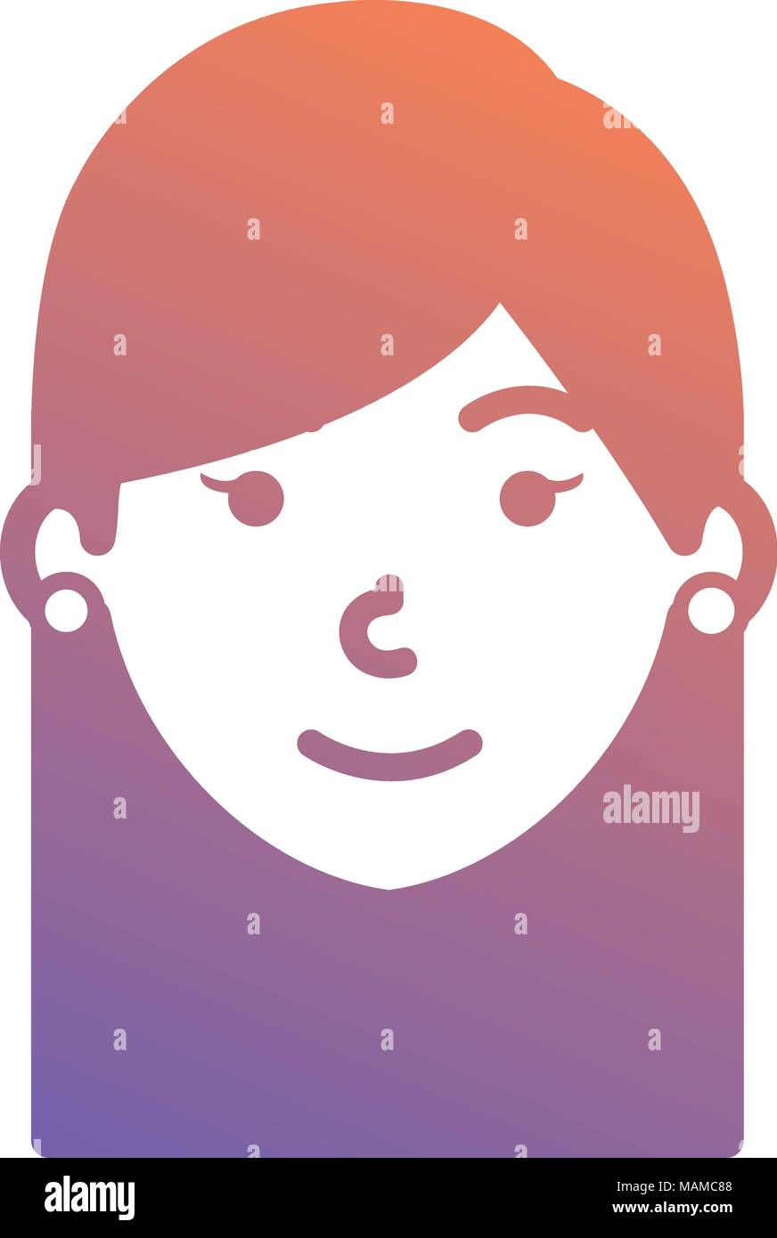 beautiful woman head avatar character vector illustration design Stock ...