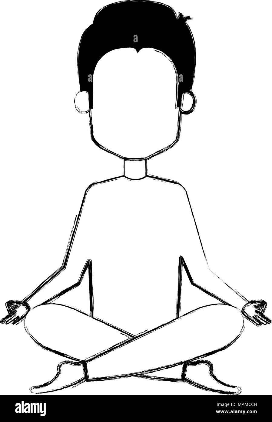 man doing the lotus position vector illustration design Stock Vector ...