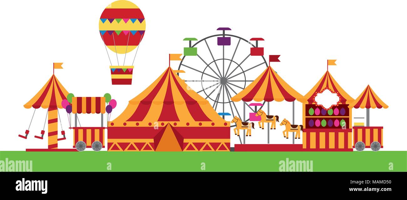 Fun fair scene Stock Vector Images - Alamy