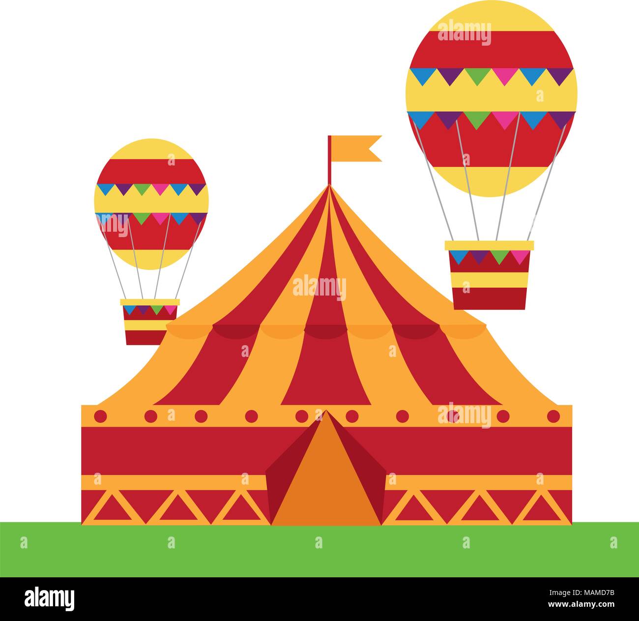 circus tent with balloons air hot flying Stock Vector Image & Art - Alamy