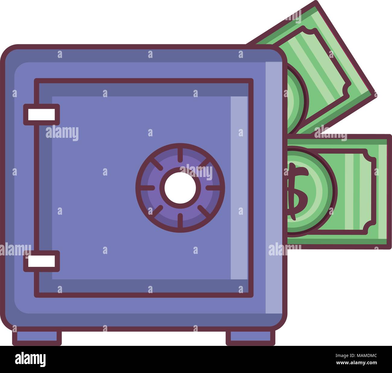 safe box with dollars bills Stock Vector Image & Art - Alamy