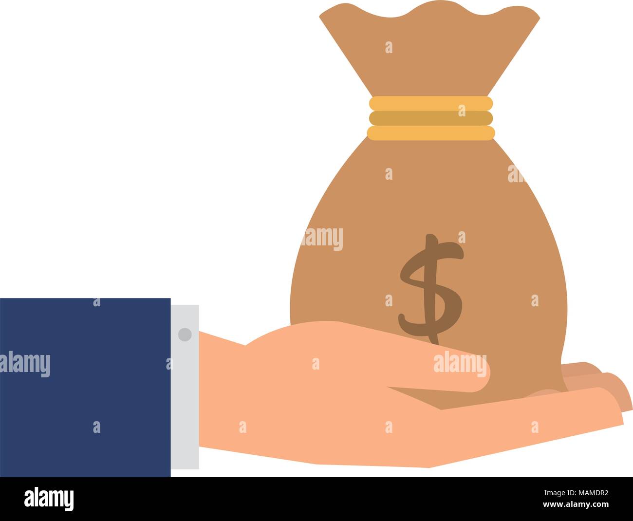 hand with money bag isolated icon Stock Vector Image & Art - Alamy