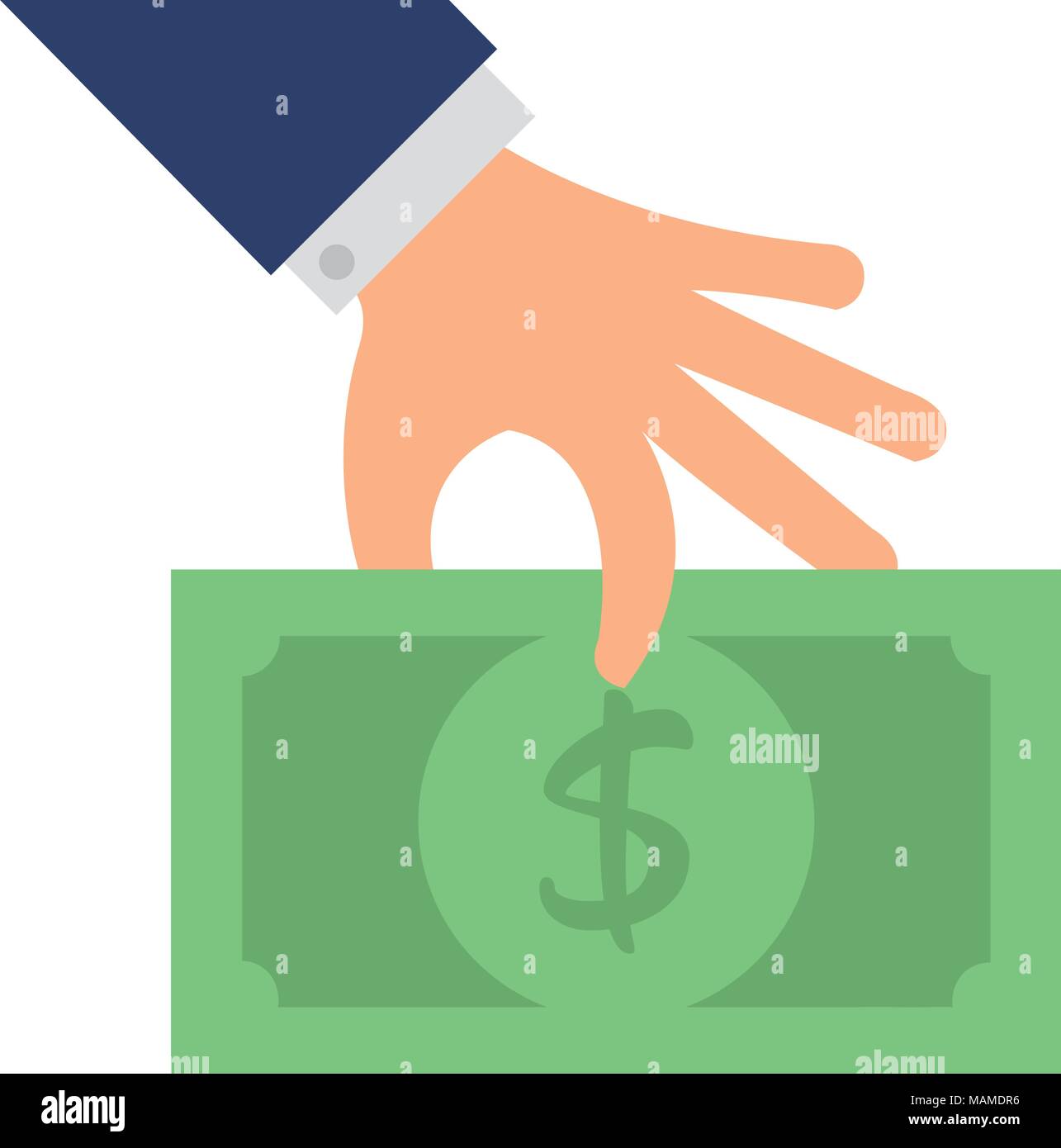 hand with bill dollar money icon Stock Vector Image & Art - Alamy