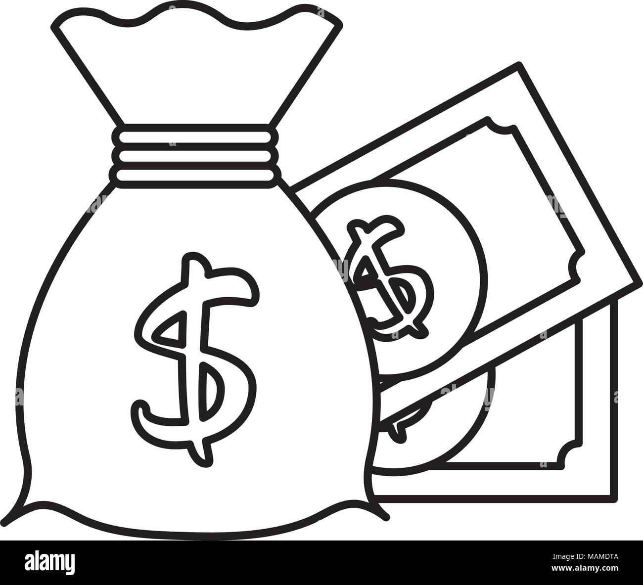 money bag with dollar Stock Vector Image & Art - Alamy