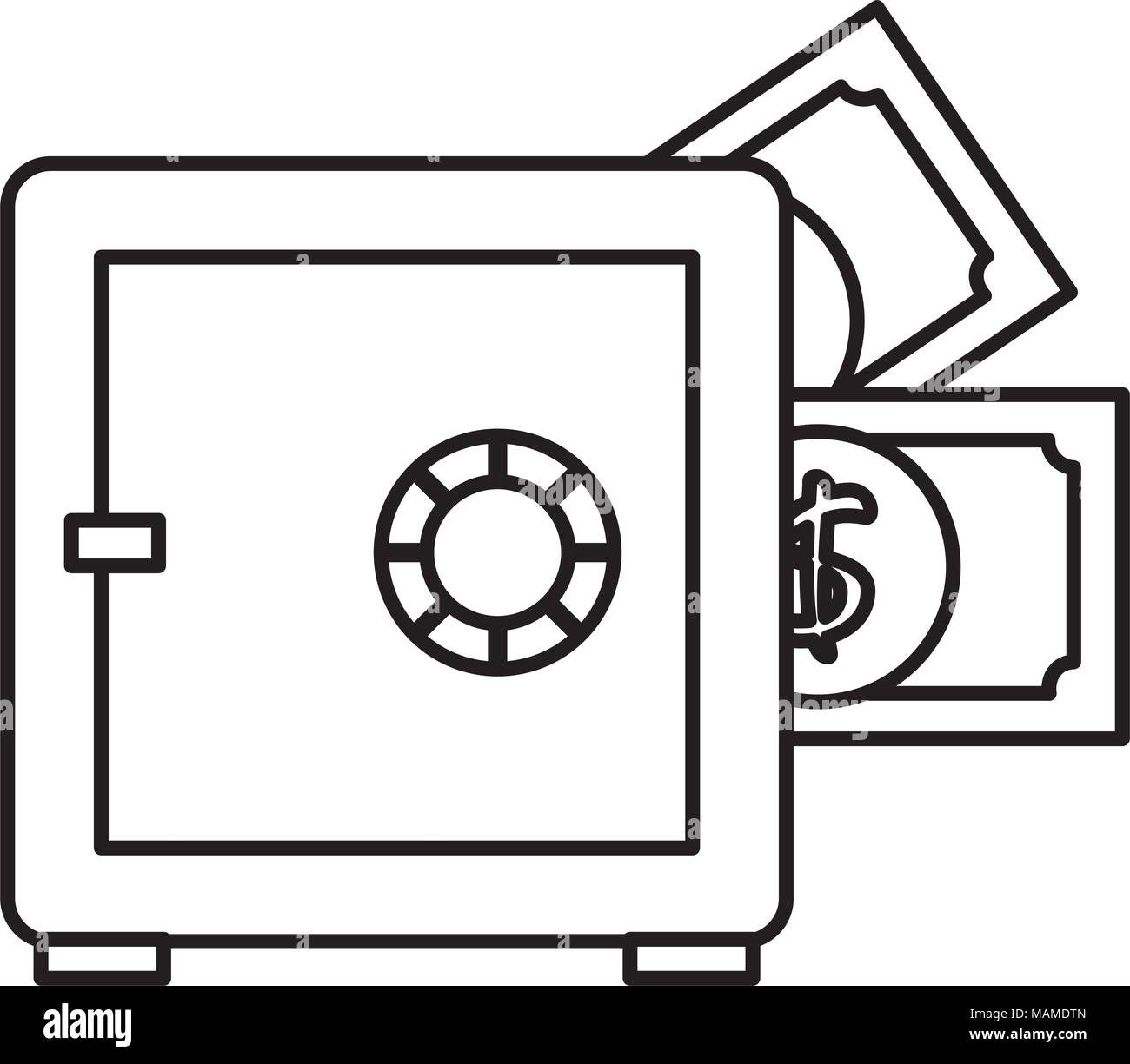 safe box with dollars bills Stock Vector Image & Art - Alamy