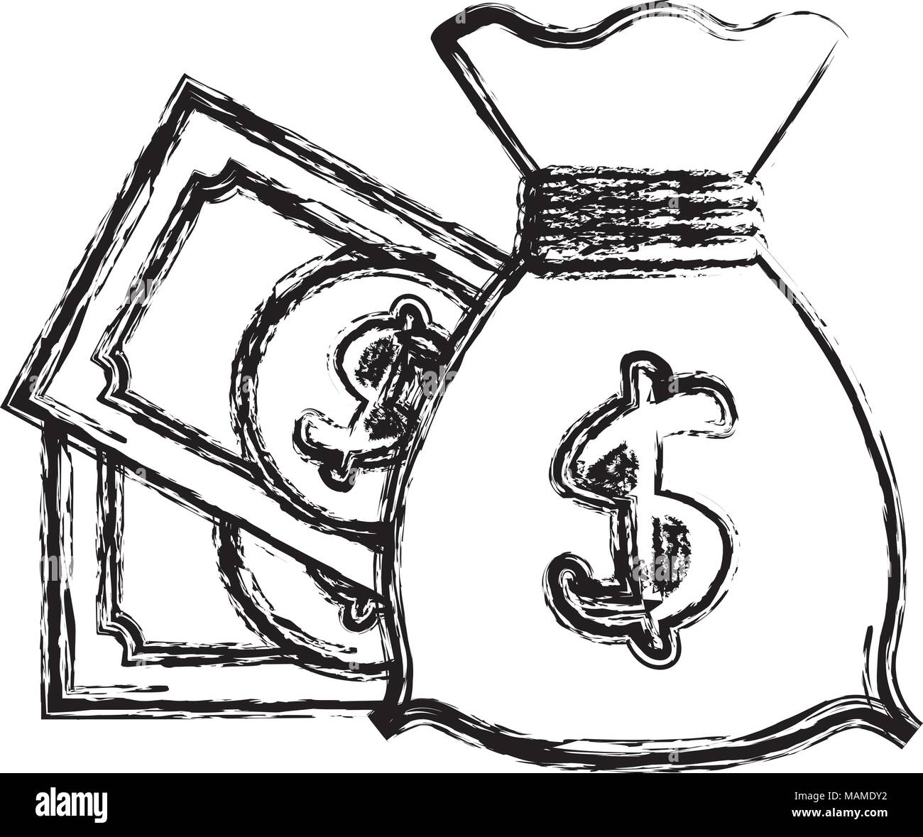 money bag with dollar Stock Vector Image & Art - Alamy