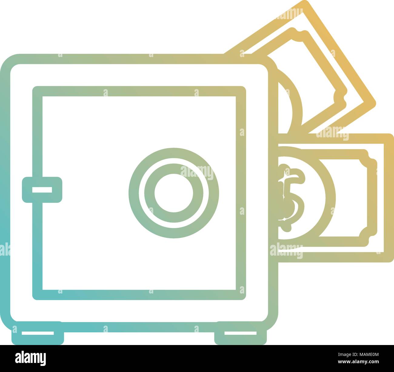 safe box with dollars bills Stock Vector Image & Art - Alamy