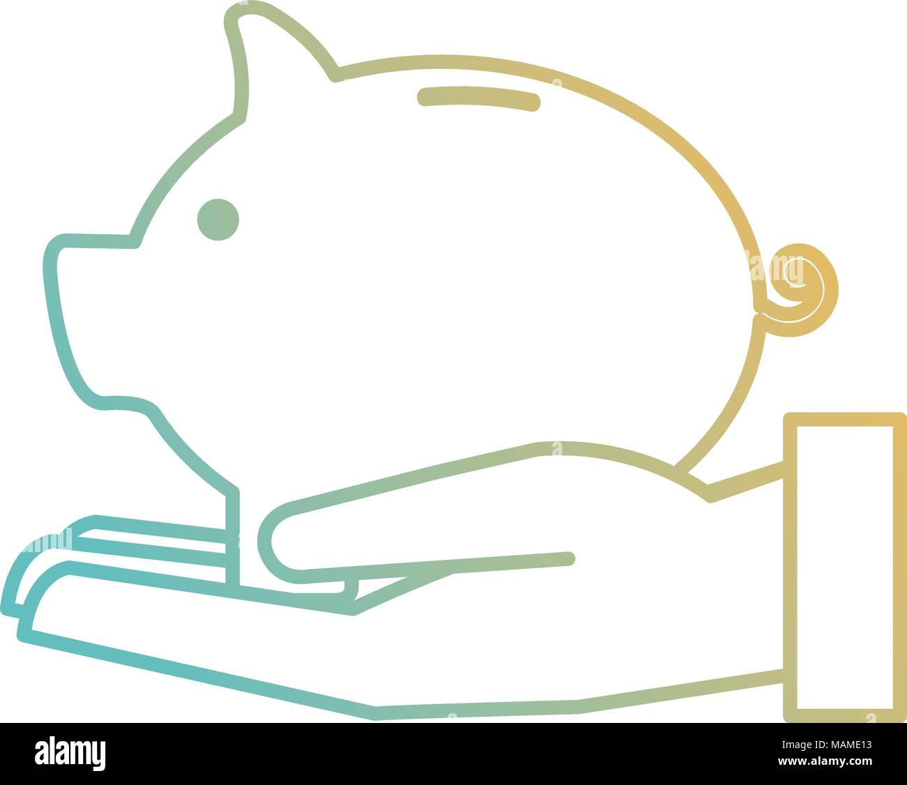 hand lifting piggy savings Stock Vector Image & Art - Alamy