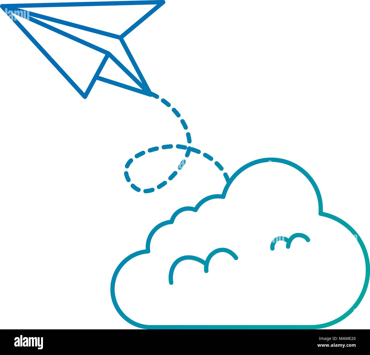 paper airplane flying with cloud Stock Vector Image & Art - Alamy