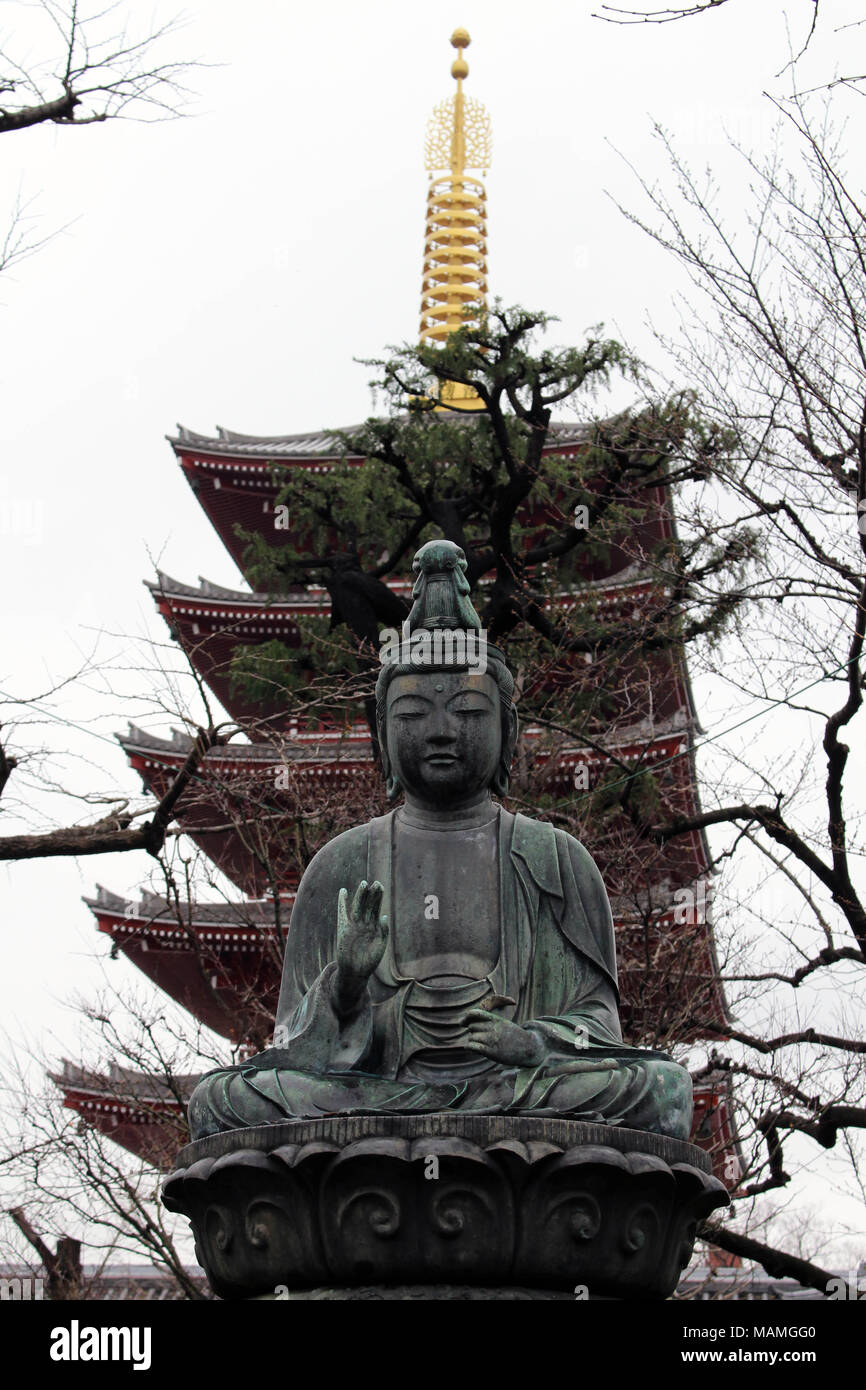 The Buddha statue around Sensoji Temple in Asakusa, the most famous