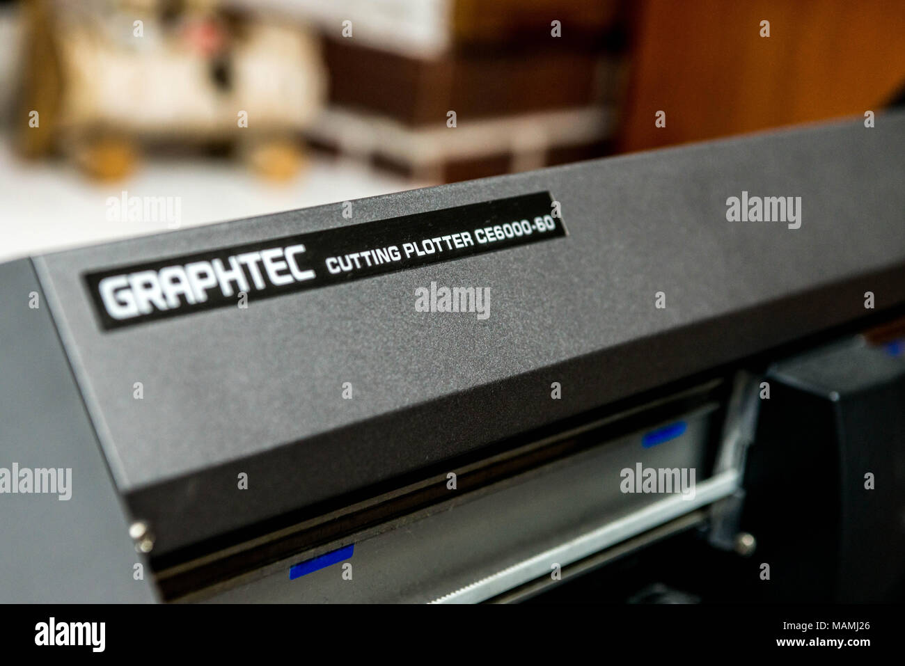 Graphtec Digital printing system - plotter for printing a wide range of superwide-format applications foils Stock Photo