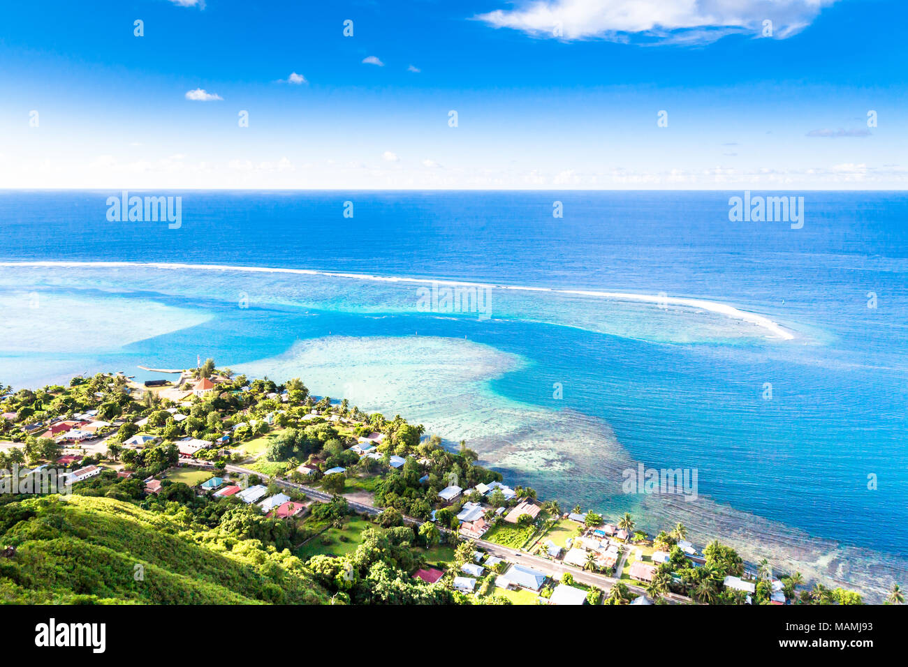 Moorea Island in the French Polynesia. Stock Photo