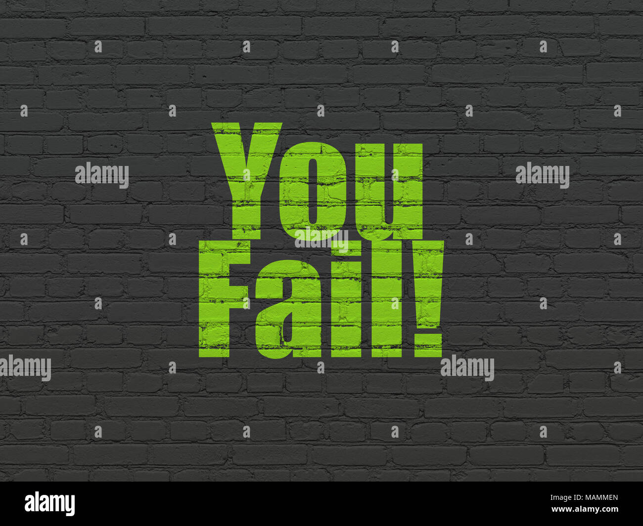 Business concept: You Fail! on wall background Stock Photo