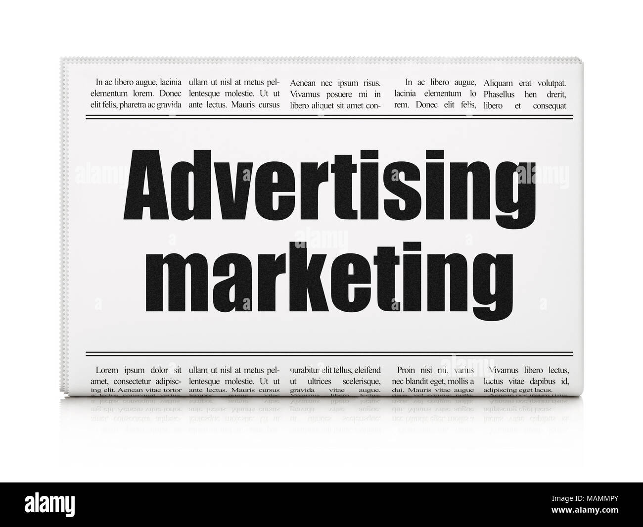 Marketing concept: newspaper headline Advertising Marketing Stock Photo ...