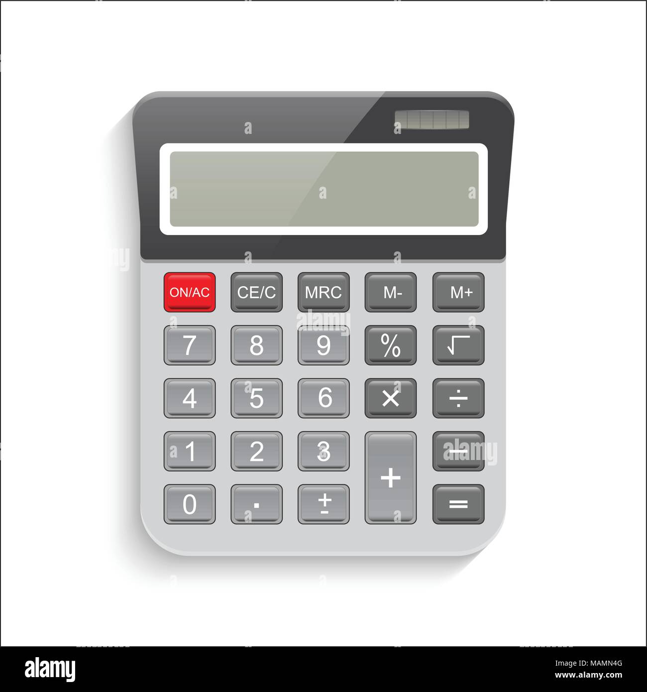 Realistic calculator isolated on white background. Vector EPS10 illustration. Stock Vector
