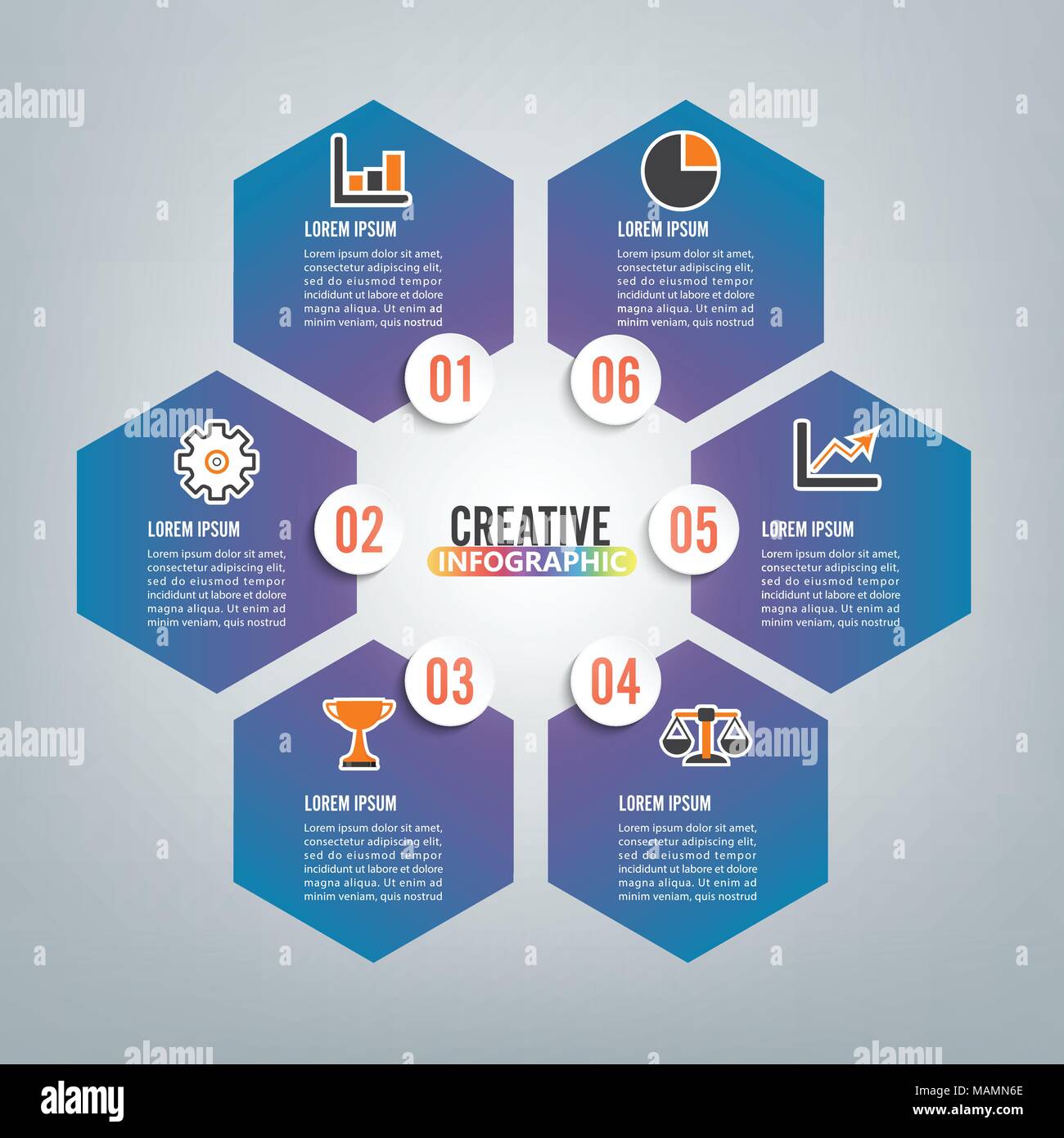 Vector illustration infographics 6 options. Template for brochure ...
