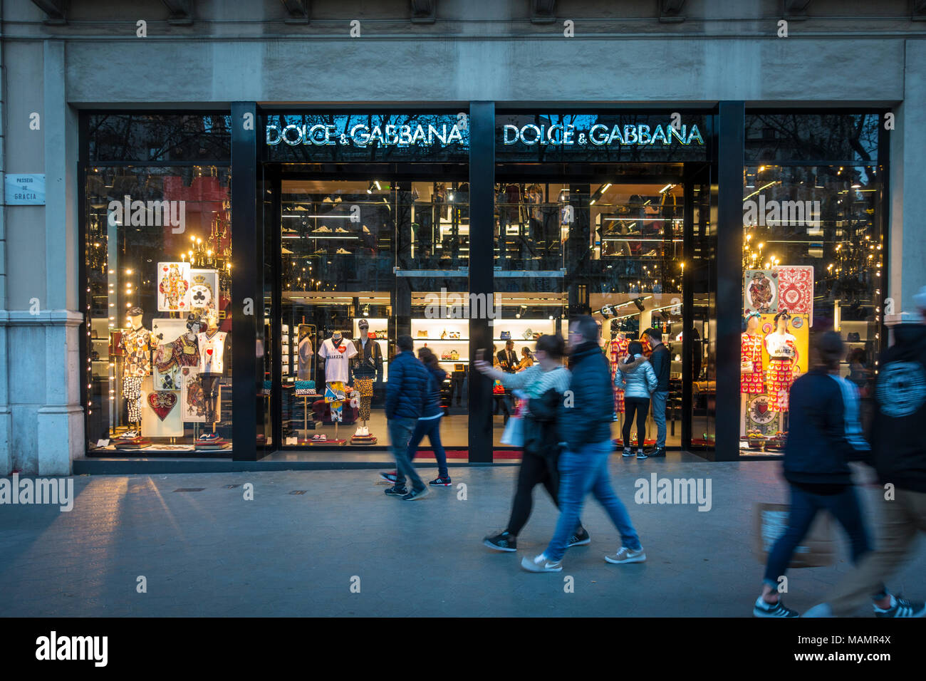 Barcelona, Spain. March 2018: People walking in front of Dolce Gabbana shop  Stock Photo - Alamy