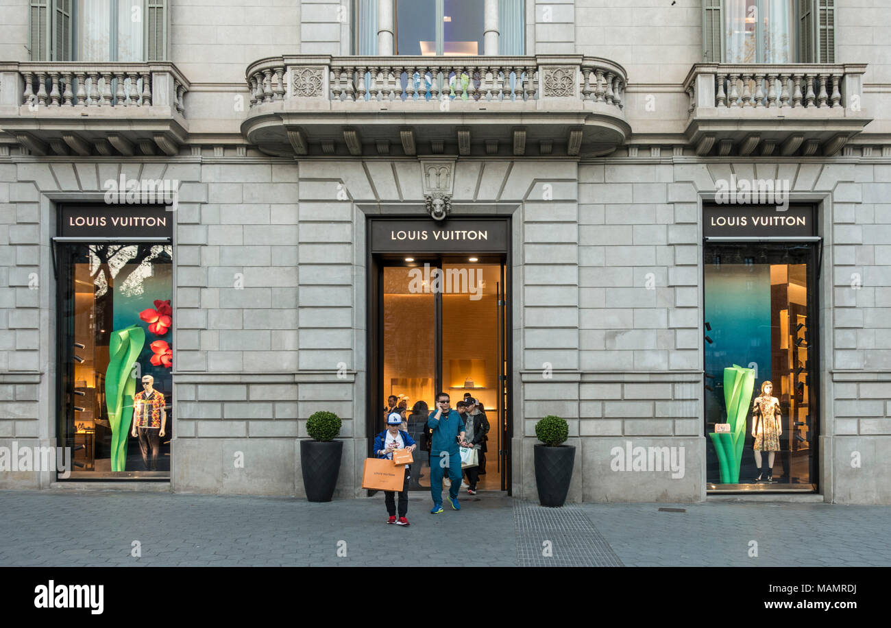 Exterior of Louis Vuitton store with original artwork window display in  Barcelona, Catalonia, Spain, ES Stock Photo - Alamy