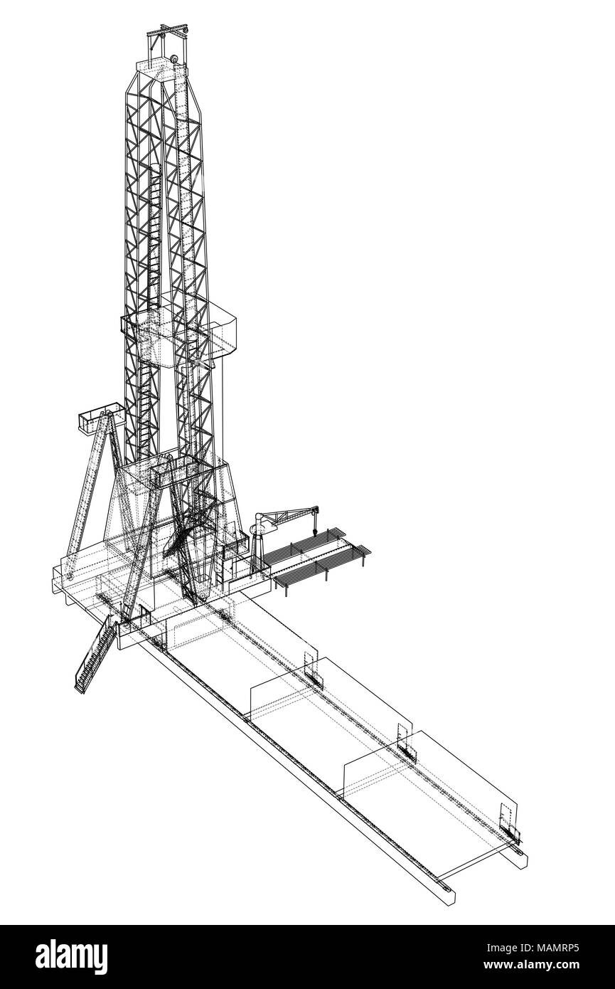 Oil rig. 3d illustration Stock Photo - Alamy