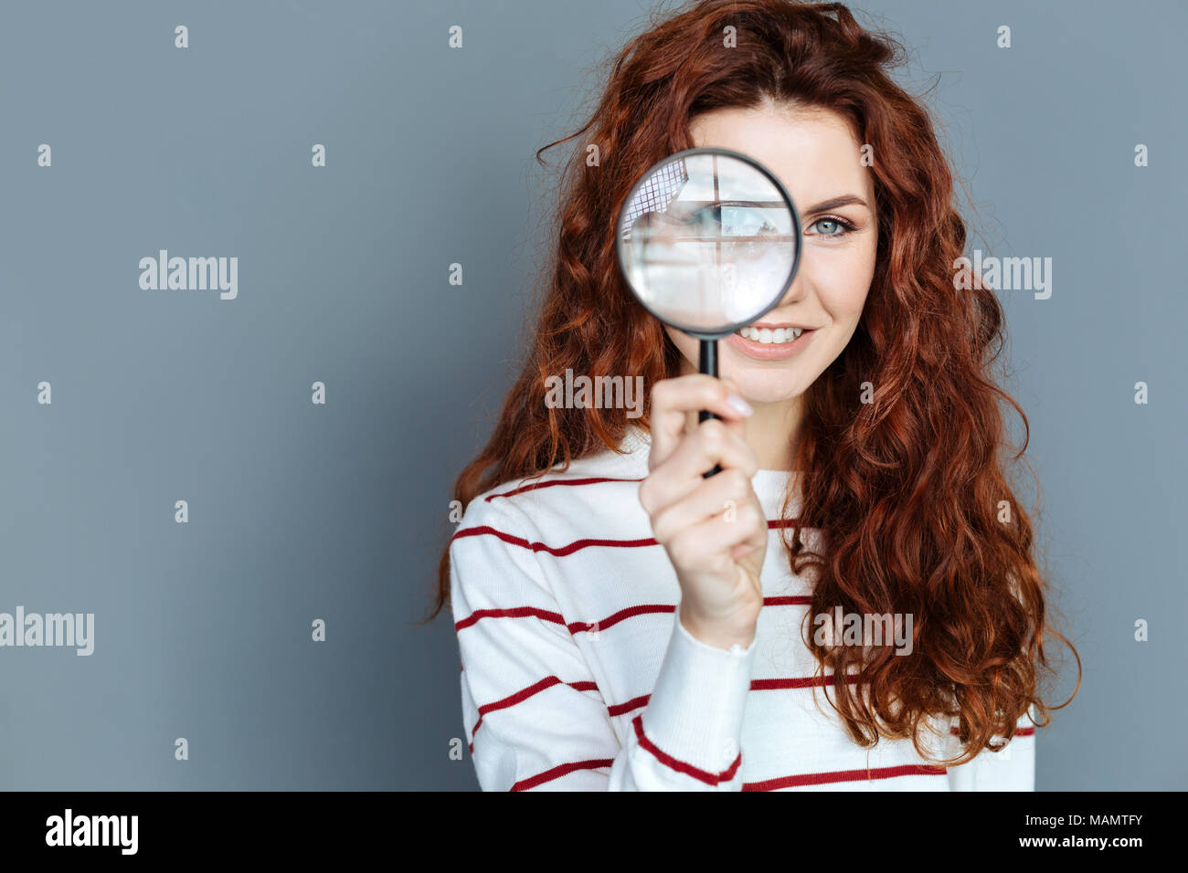 Close up of magnifying glass Stock Photo Alamy