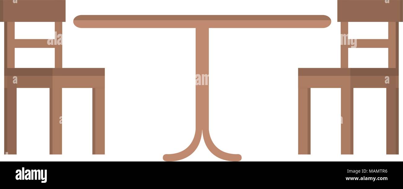 wooden table with chairs Stock Vector Image & Art - Alamy