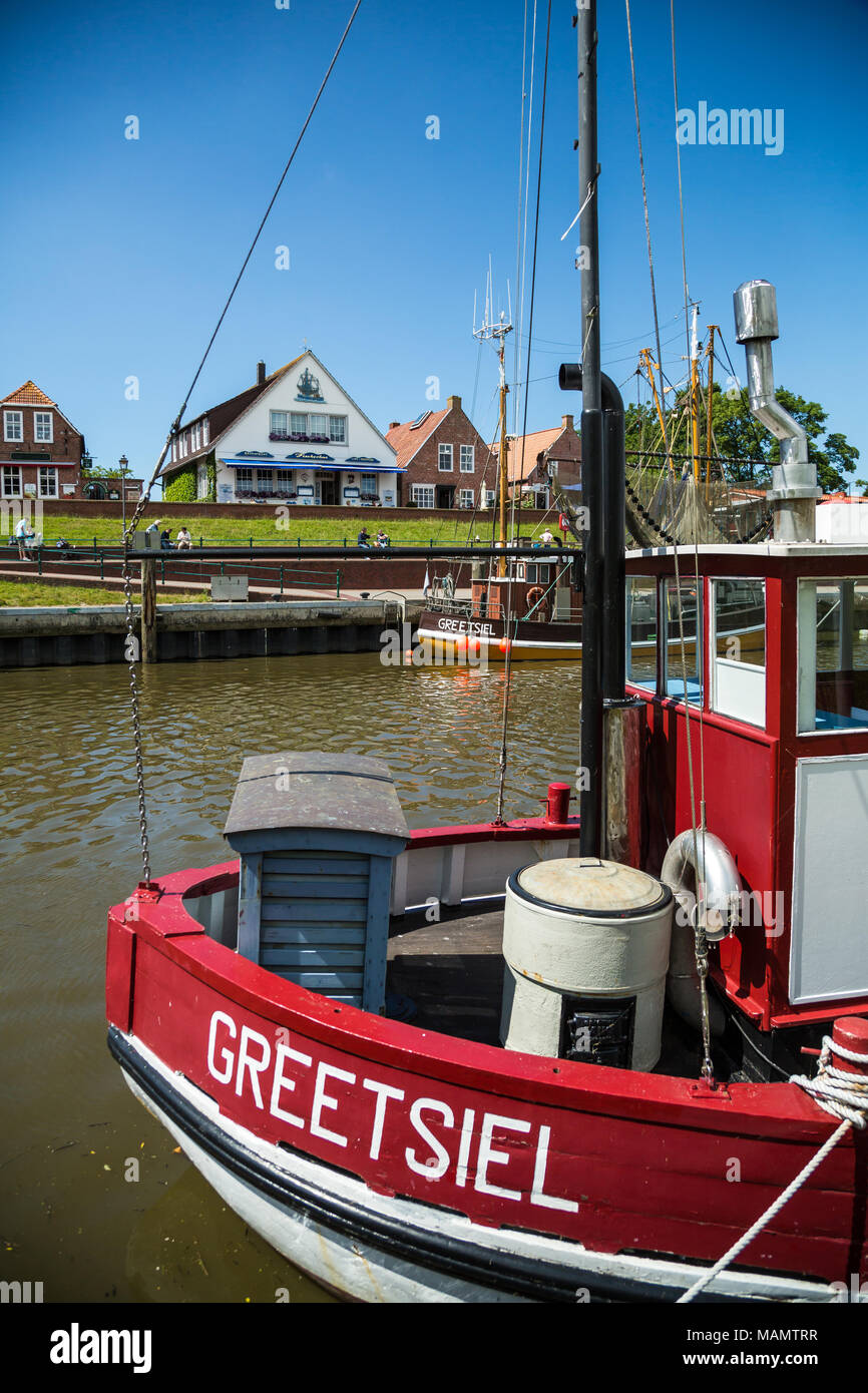 Greetsiel, Germany, fishing tackle in Greetsiel harbor Stock Photo Alamy