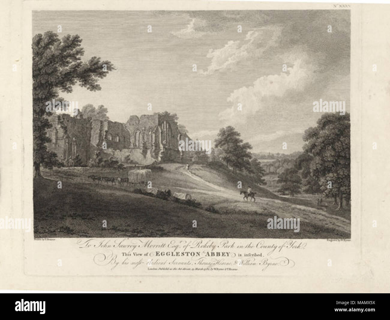 EGGLESTON ABBEY                               . 1782. BYRNE, WILLIAM Stock Photo