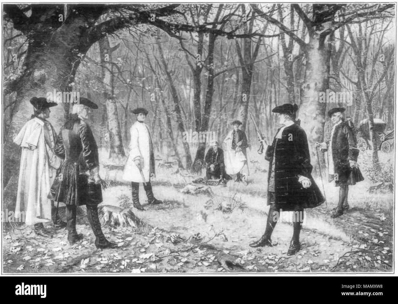 Illustration Duel between Alexander Hamilton and Aaron Burr