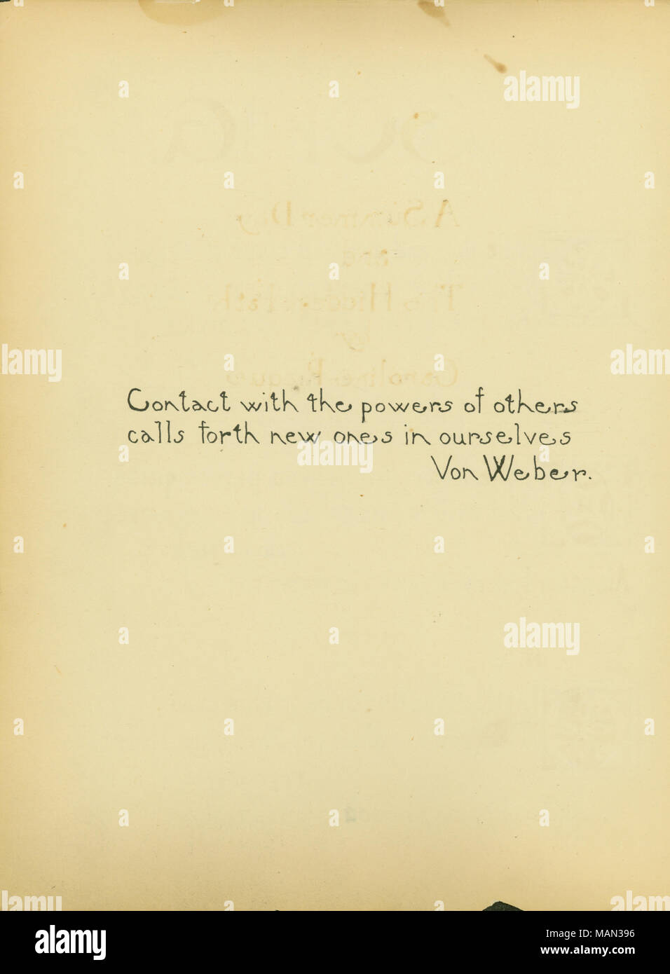 Quote by Von Weber. Title:The Potter's Wheel, Volume 1, Number 10, page 70, August 1905  . August 1905. Weber, Carl Maria von, 1786-1826 Stock Photo