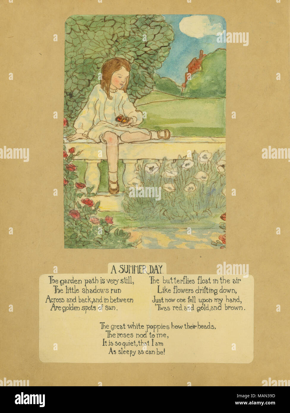 'A Summer Day,' poem and illustration by Caroline Risque. Title:The ...