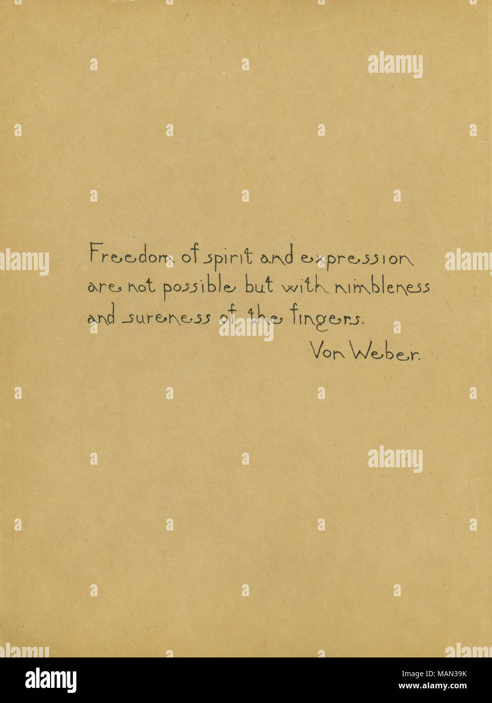 Quote by Von Weber. Title:The Potter's Wheel, Volume 1, Number 10, page 74, August 1905  . August 1905. Weber, Carl Maria von, 1786-1826 Stock Photo