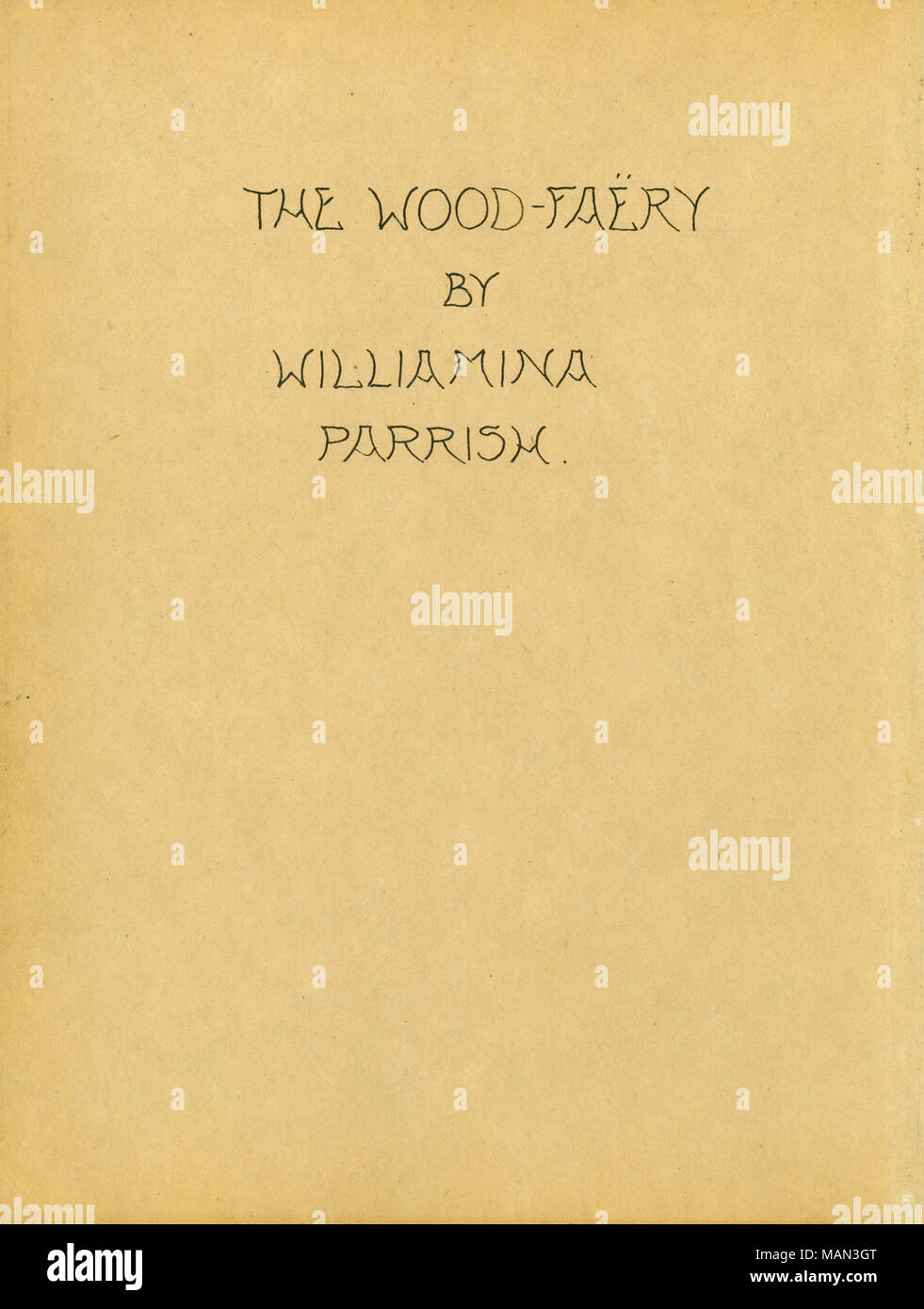 Title page for 'The Wood Faery,' a watercolor painting by Williamina Parrish. Title:The Potter's Wheel, Volume 1, Number 7, page 13, May 1905  . May 1905. Parrish, Williamina, 1879-1941 Stock Photo