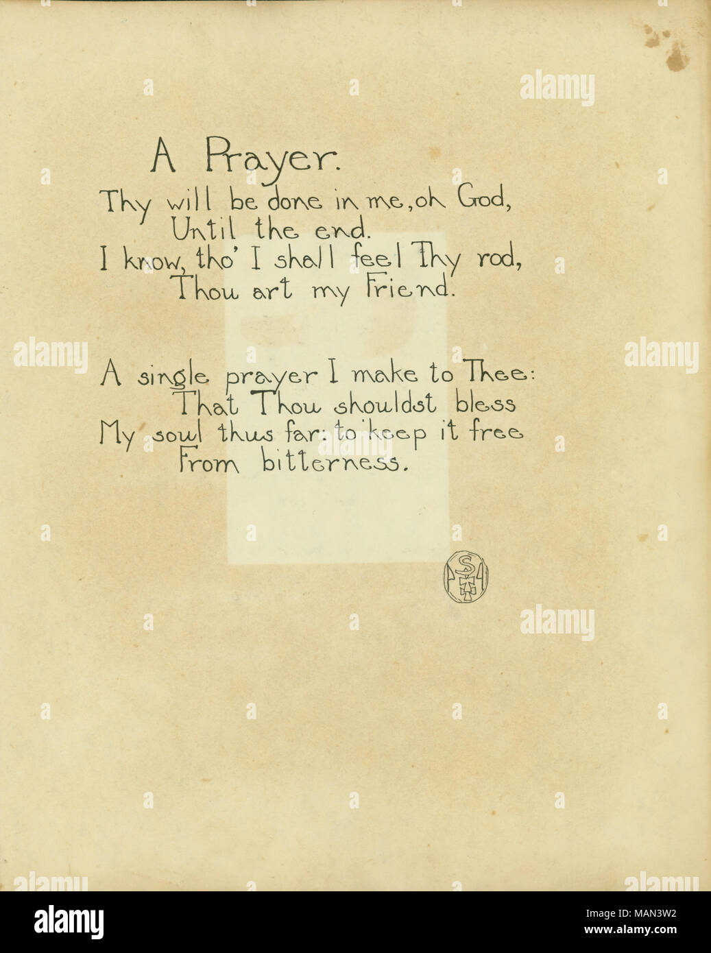 'A Prayer,' poem by Sara Teasdale. TitleThe Potter's Wheel, Volume 2, Number 7, page 11, May