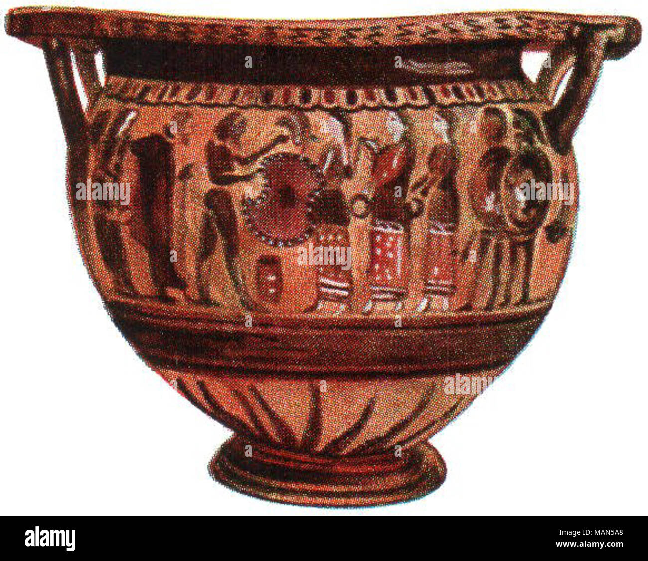 . Deutsch: Griechische Vase-?: Altattischer Krater Fran+?ais-?: Vase grec antique  . 1932. Meyers Blitz Lexikon Stock Photo