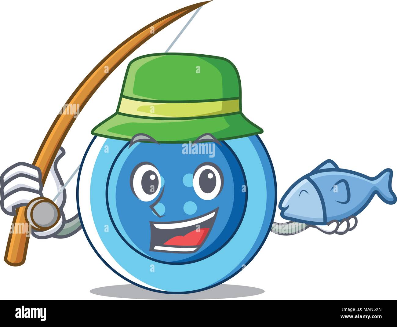 Fishing clothing button character cartoon Stock Vector Image & Art - Alamy